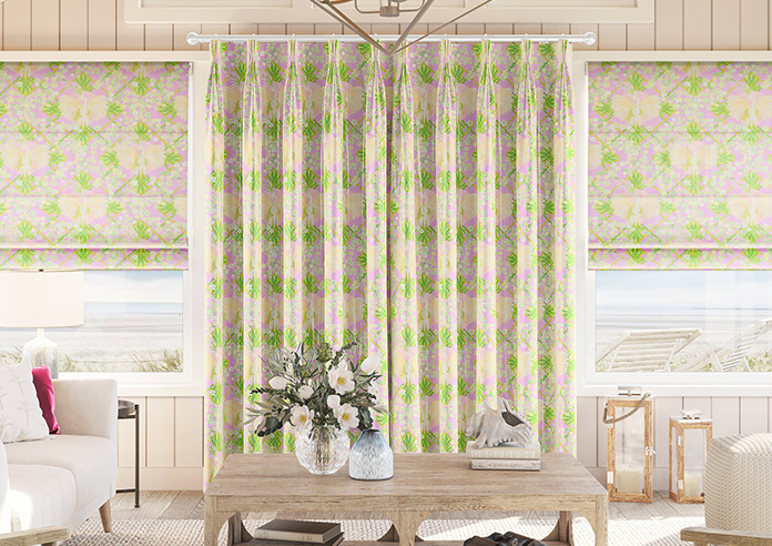 Faded Glamour, Goddess Green Pink - Made To Measure Curtains - Image 7